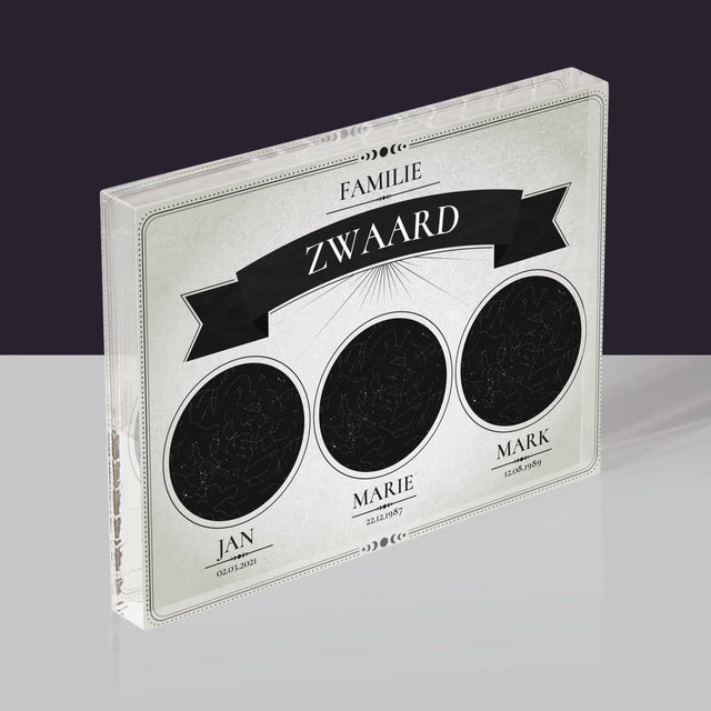 Mapa Gwiazd: Rodzina - Blok Akrylowy z Nadrukiem | NL