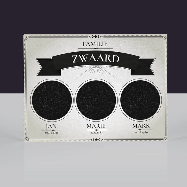 Mapa Gwiazd: Rodzina - Blok Akrylowy z Nadrukiem | NL