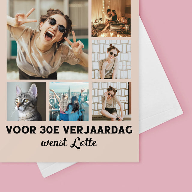Fotocollage: Fotocollage Verjaardag - Wenskaart