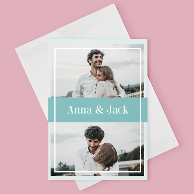 Fotocollage: Namen, Koppel - Wenskaart