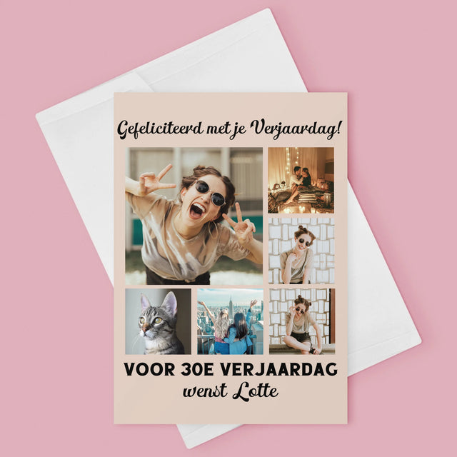 Fotocollage: Fotocollage Verjaardag - Wenskaart