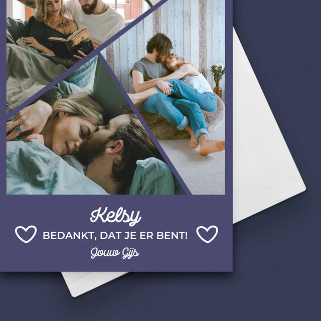 Fotocollage: Bedankt, Dat Je Er Bent - Wenskaart