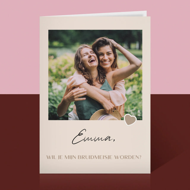 Foto En Handtekening: Wordt Mijn Bruidsmeisje - Wenskaart