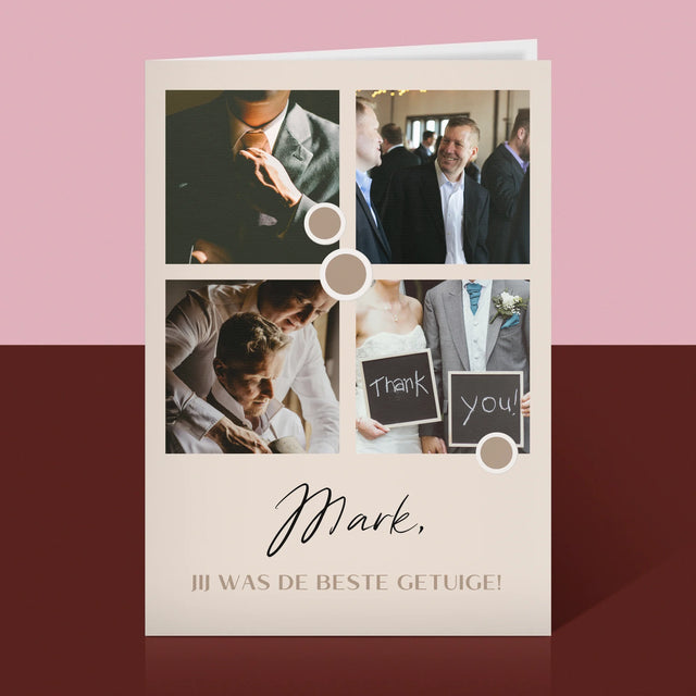 Fotocollage: Bedankt Collage, Bruidsjonker - Wenskaart