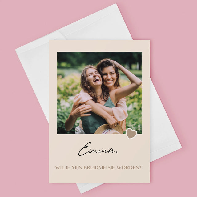 Foto En Handtekening: Wordt Mijn Bruidsmeisje - Wenskaart