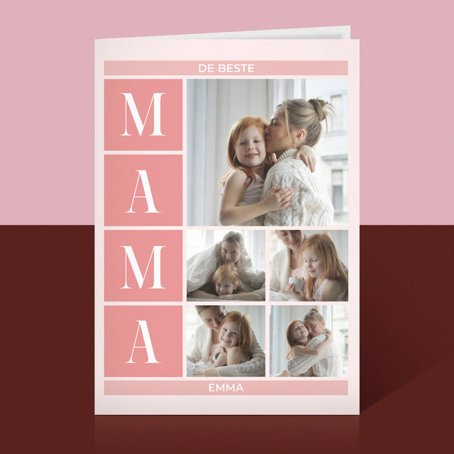 Fotocollage: Collage De Beste Mama - Wenskaart