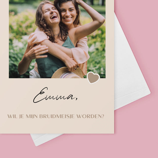 Foto En Handtekening: Wordt Mijn Bruidsmeisje - Wenskaart