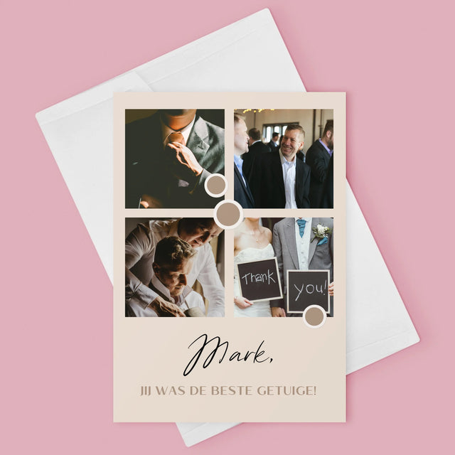 Fotocollage: Bedankt Collage, Bruidsjonker - Wenskaart