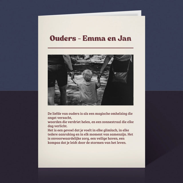 Foto En Handtekening: Liefde Van Ouders - Wenskaart