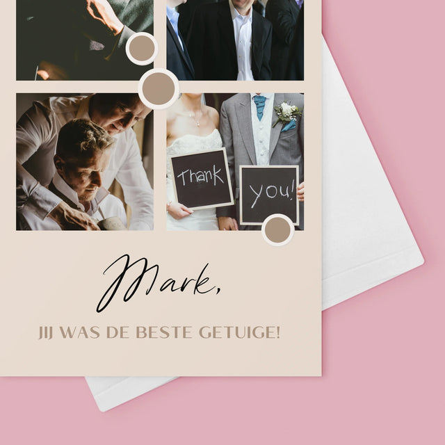 Fotocollage: Bedankt Collage, Bruidsjonker - Wenskaart