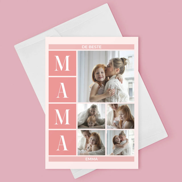 Fotocollage: Collage De Beste Mama - Wenskaart