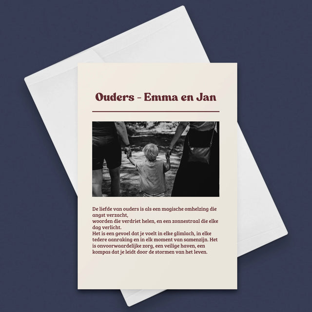 Foto En Handtekening: Liefde Van Ouders - Wenskaart