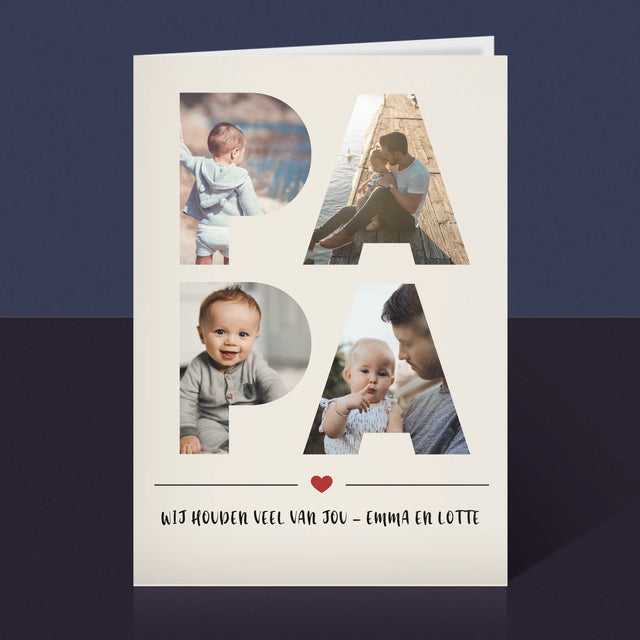 Woord Van Foto'S: Papa - Wenskaart