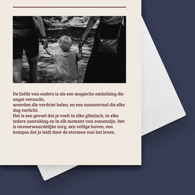 Foto En Handtekening: Liefde Van Ouders - Wenskaart