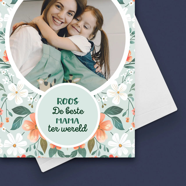 Foto En Handtekening: Beste Mama Bloemen - Wenskaart