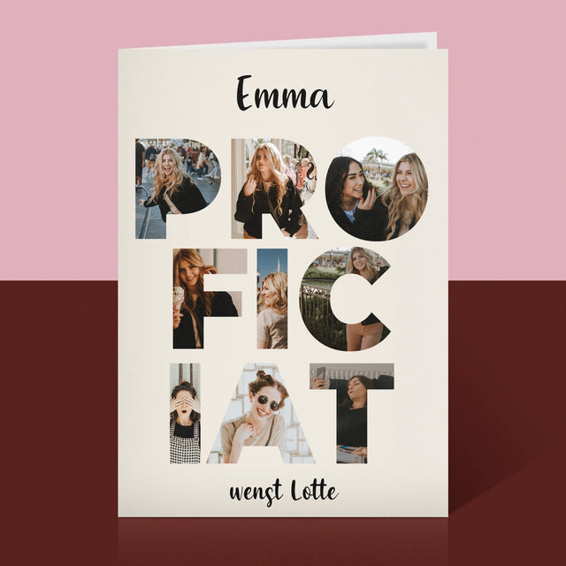 Woord Van Foto'S: Proficiat - Wenskaart