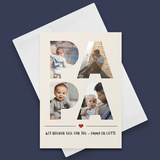 Woord Van Foto'S: Papa - Wenskaart