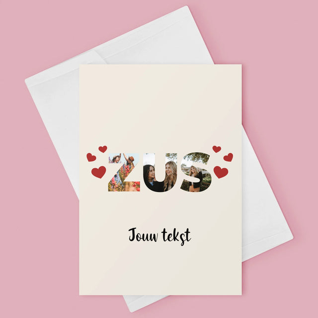 Woord Van Foto'S: Zus - Wenskaart