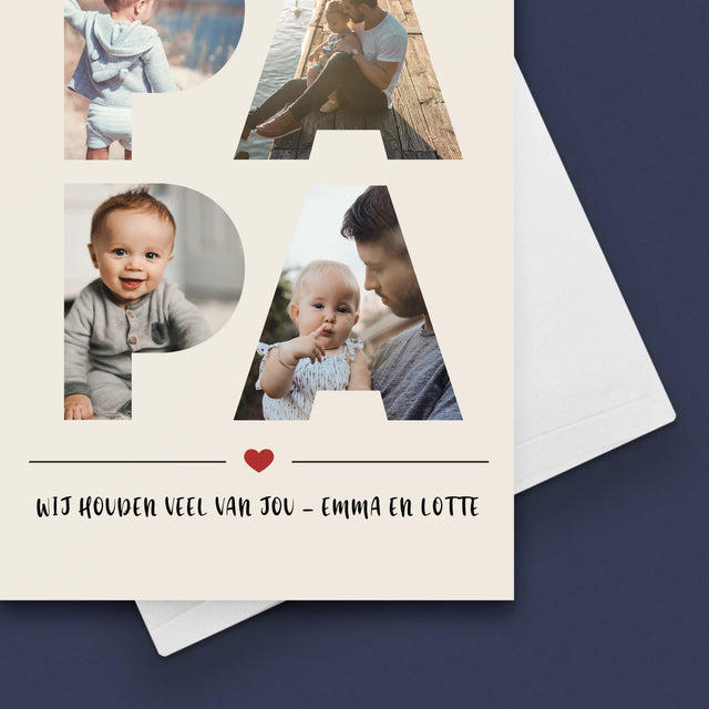 Woord Van Foto'S: Papa - Wenskaart