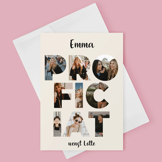 Woord Van Foto'S: Proficiat - Wenskaart