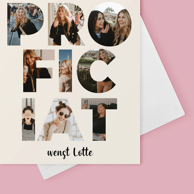 Woord Van Foto'S: Proficiat - Wenskaart