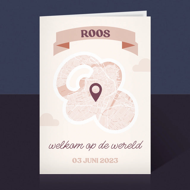 Stadsplastadsplattegrond: Stadskaart: Welkom Op De Wereld - Wenskaart