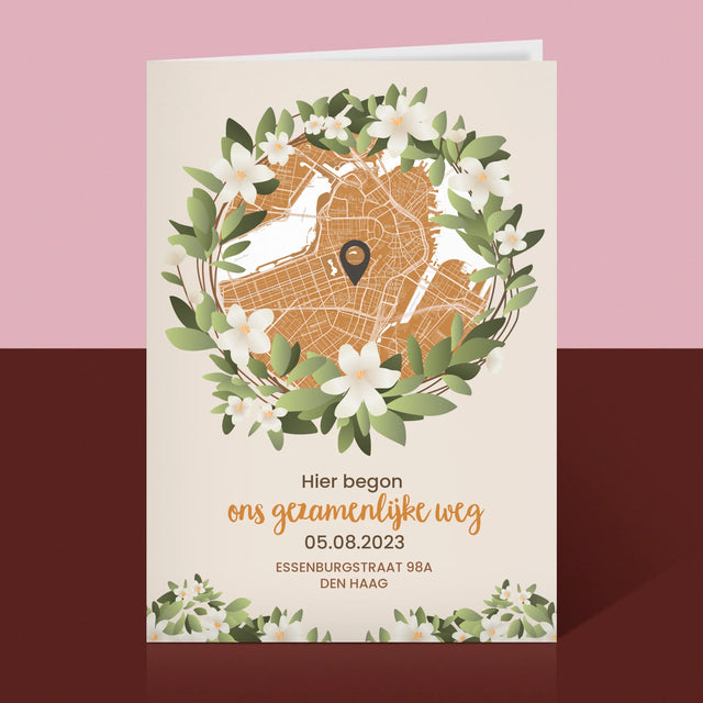 Stadsplastadsplattegrond: Stadskaart: Begin Van Gezamelijke Weg - Wenskaart