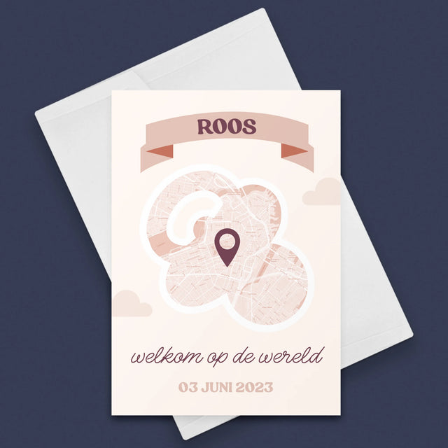 Stadsplastadsplattegrond: Stadskaart: Welkom Op De Wereld - Wenskaart