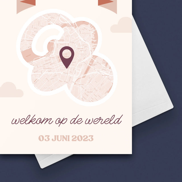 Stadsplastadsplattegrond: Stadskaart: Welkom Op De Wereld - Wenskaart