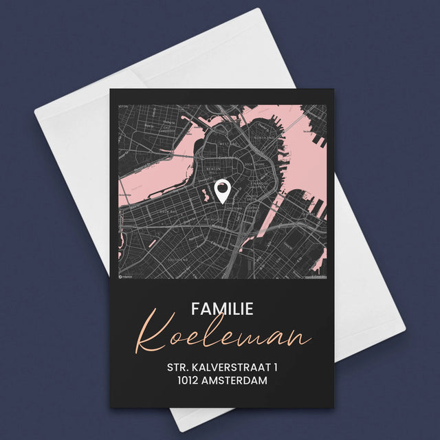 Stadsplastadsplattegrond: Stadskaart: Familie - Wenskaart