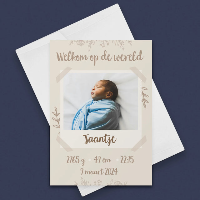 Geboorteakte Van Kind: Metriek Takjes - Wenskaart