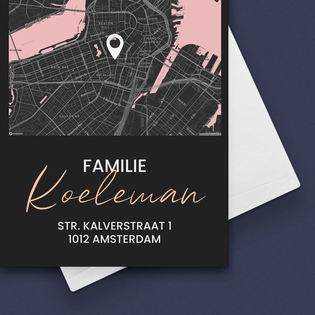 Stadsplastadsplattegrond: Stadskaart: Familie - Wenskaart