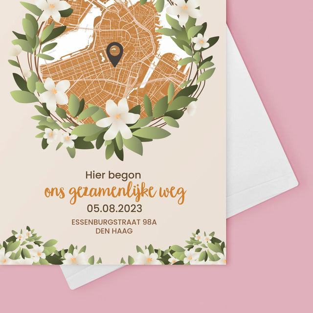 Stadsplastadsplattegrond: Stadskaart: Begin Van Gezamelijke Weg - Wenskaart