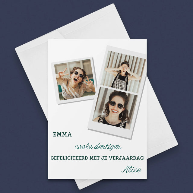 Fotocollage: Een Coole Dertiger - Wenskaart