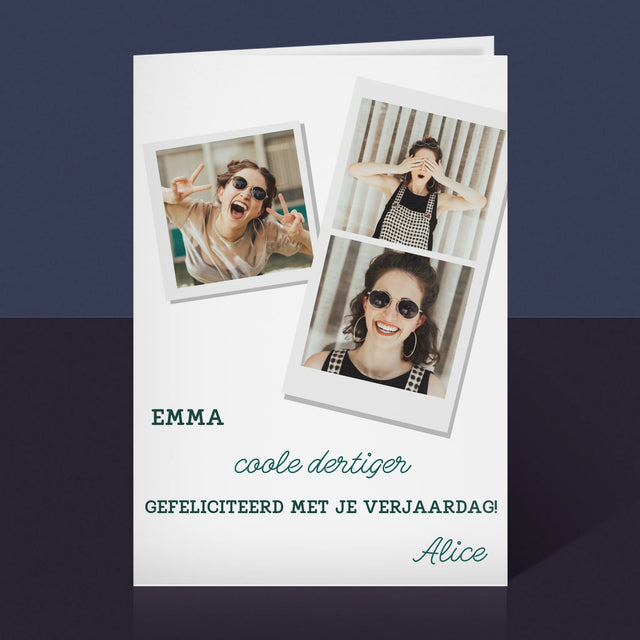 Fotocollage: Een Coole Dertiger - Wenskaart