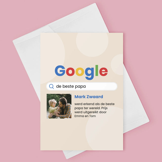 Foto En Handtekening: Beste Papa, Google-Score - Wenskaart