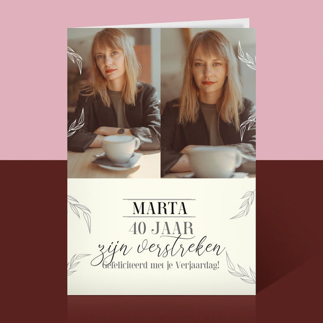 Fotocollage: 40 Jaar Zijn Verstreken - Wenskaart