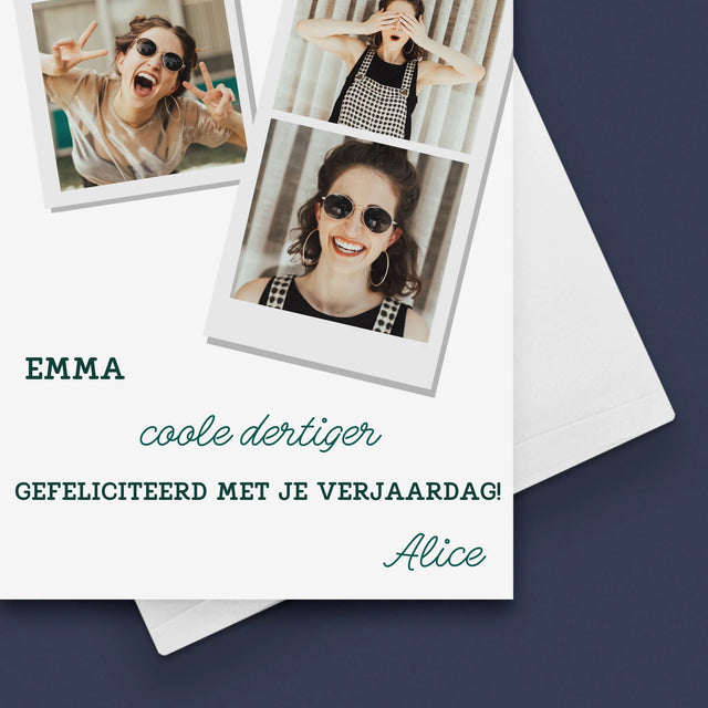 Fotocollage: Een Coole Dertiger - Wenskaart