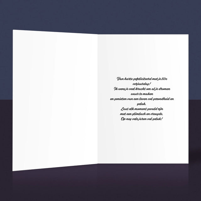 Fotocollage: Het Leven Begint Bij 50 - Wenskaart