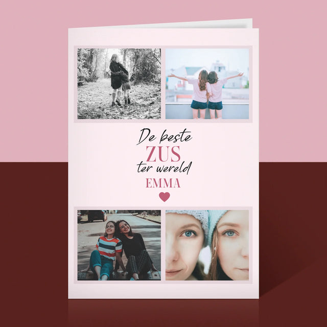 Fotocollage: De Beste Zus - Wenskaart