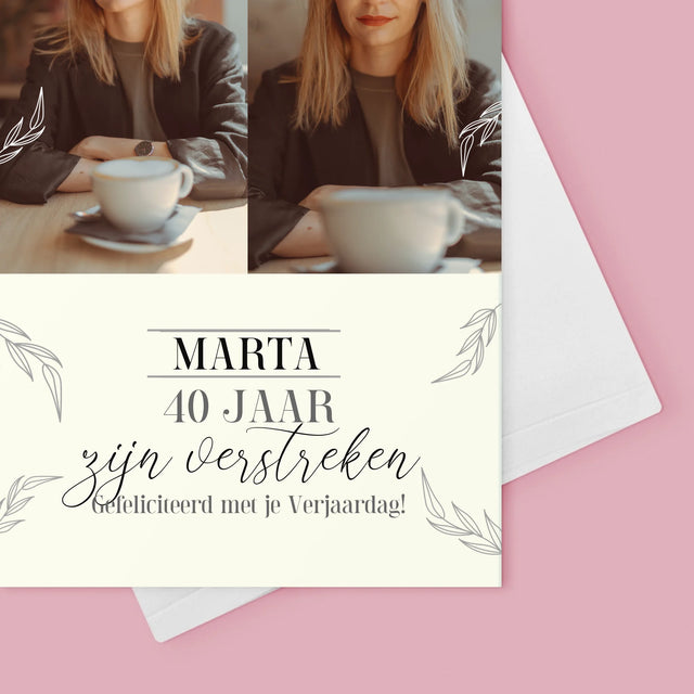 Fotocollage: 40 Jaar Zijn Verstreken - Wenskaart