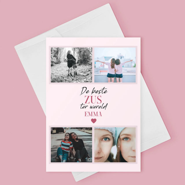 Fotocollage: De Beste Zus - Wenskaart