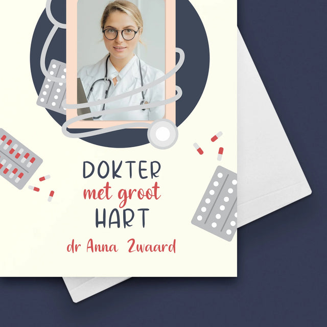 Foto En Handtekening: Dokter Met Groot Hart - Wenskaart