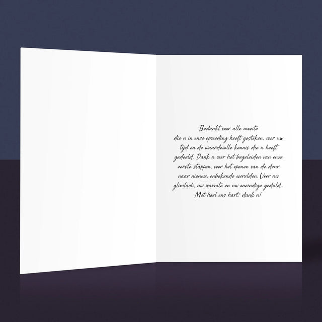 Foto En Handtekening: Bedankt, Kleuterjuf - Wenskaart