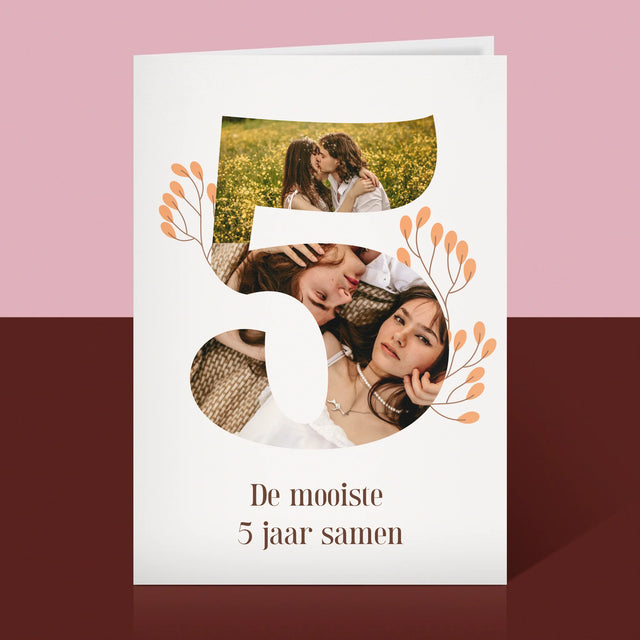 Fotocollage: 5 Jaar Samen - Wenskaart