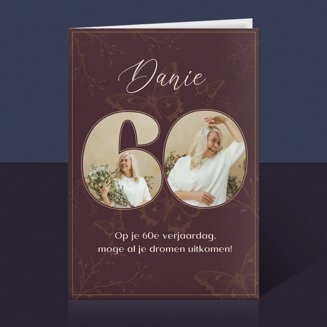 Fotocollage: 60Ste Verjaardag - Wenskaart