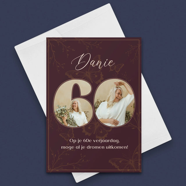 Fotocollage: 60Ste Verjaardag - Wenskaart