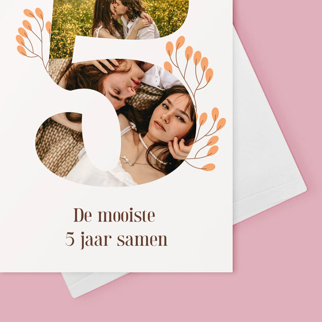 Fotocollage: 5 Jaar Samen - Wenskaart