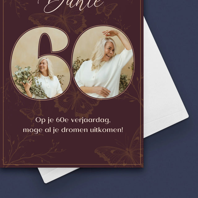 Fotocollage: 60Ste Verjaardag - Wenskaart