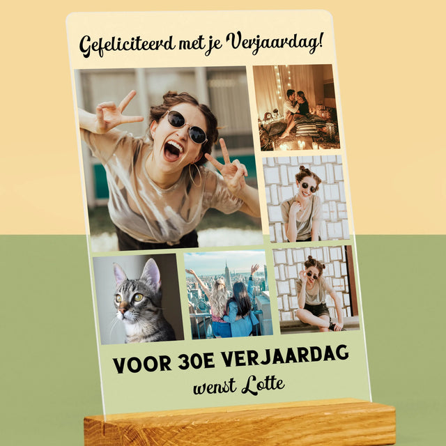 Fotocollage: Fotocollage Verjaardag - Afdruk Op Acrylglas (Verticaal)